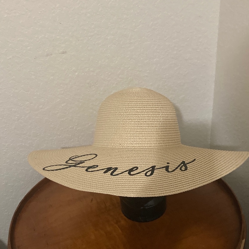 Event Blossom Personalized Wide Brim Straw Sun Hat